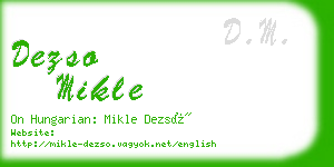 dezso mikle business card